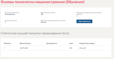 Основы технологии машиностроения.Тест Синергия 2021г