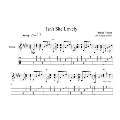 Isn´t She Lovely (Стиви Уандер) для гитары