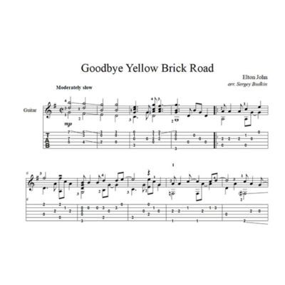 Goodbye Yellow Brick Road (Элтон Джон) для гитары