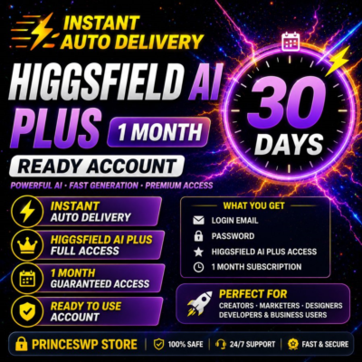 ⚡🟩 АВТОДОСТАВКА | HIGGSFIELD AI PLUS – Готовый Аккаунт на 1 Месяц