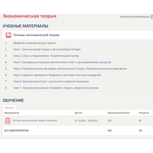 Экономическая теория ответы Синергия (Все тесты)