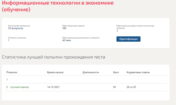 Информационные технологии в экономике.Тест Синергия