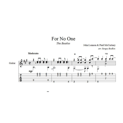 For No One (The Beatles) для гитары