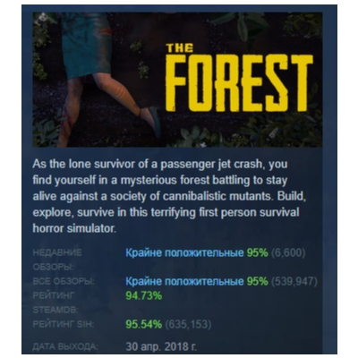 The Forest АВТОДОСТАВКА STEAM GLOBAL МГНОВЕННО ЛИЦЕНЗИЯ