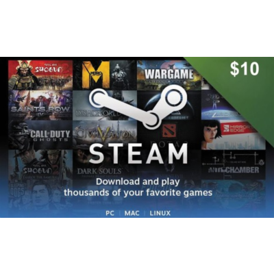 Steam Wallet Gift Card $10 USD