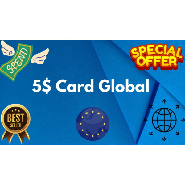 5$ Card Global All Services/Subscriptions/Others ⭐