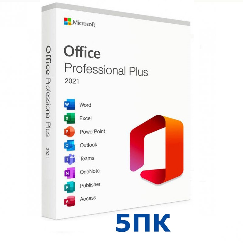 Обложка Office 2021 Pro Plus 5ПК -онлайн- активация