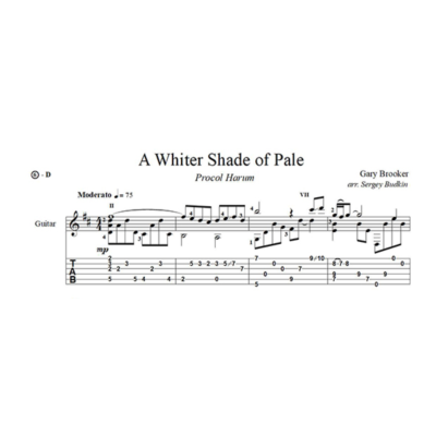 A Whiter Shade of Pale (Procol Harum) для гитары