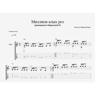 Миллион алых роз разбор