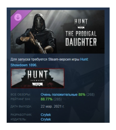 Hunt Showdown 1896 - The Prodigal Daughter DLC AUTODELIVERY STEAM РОССИЯ
