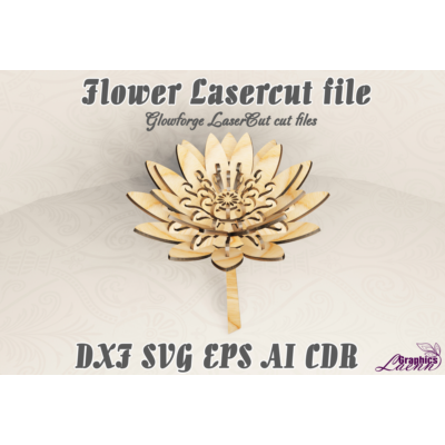 Цветок файлы для лазерной резки DXF SVG CDR EPS AI