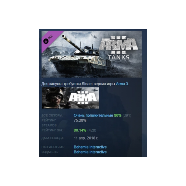 Arma 3 Tanks АВТОДОСТАВКА DLC STEAM РОССИЯ