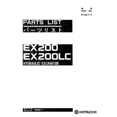 HITACHI EX200 СПИСОК ЗАПАСНЫХ ЧАСТЕЙ ГИДРАВЛИЧЕСКОГО ЭК
