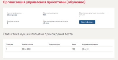 Организация управления проектами.Тест Синергия 2022г