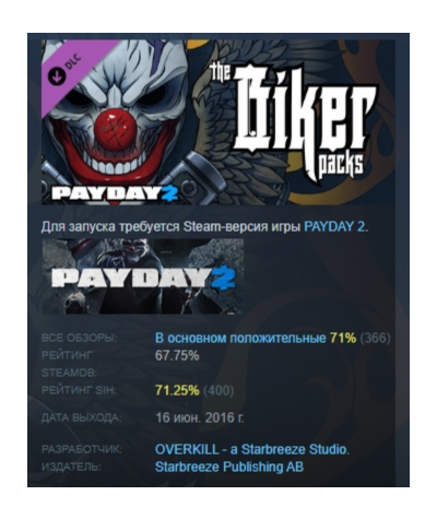 PAYDAY 2: The Biker Heist  DLC АВТОДОСТАВКА STEAM РОССИЯ
