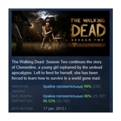 The Walking Dead: Season Two АВТОДОСТАВКА STEAM GLOBAL МГНОВЕННО ЛИЦЕНЗИЯ