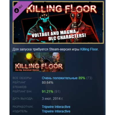 Killing Floor - Neon Character Pack DLC АВТОДОСТАВКА STEAM РОССИЯ