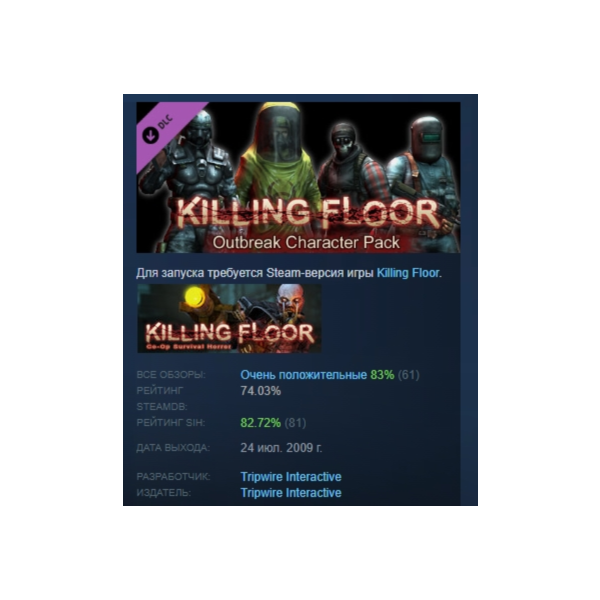 Killing Floor Outbreak Character Pack DLC AUTODELIVERY STEAM РОССИЯ