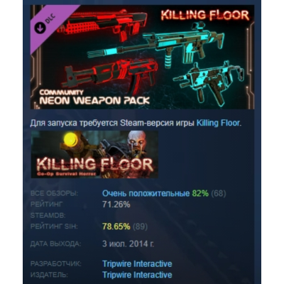 Killing Floor - Neon Weapon Pack DLC АВТОДОСТАВКА STEAM РОССИЯ