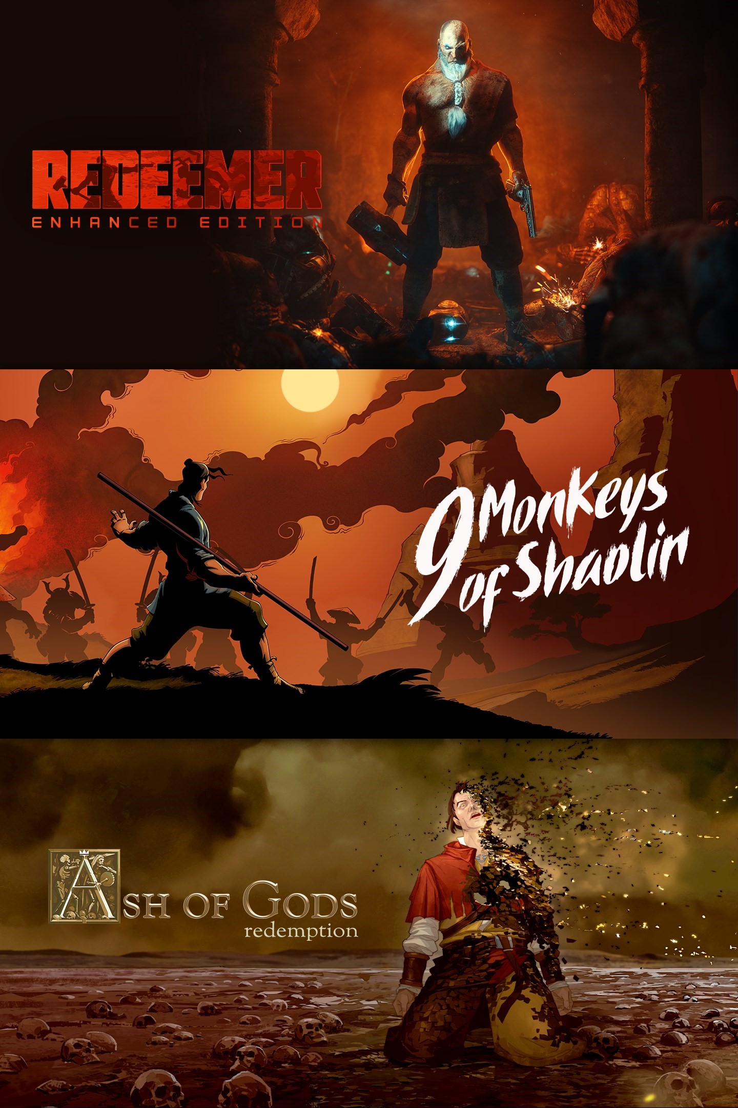 9 Monkeys of Shaolin + Ash of Gods + Redeemer: Bun/Xbox