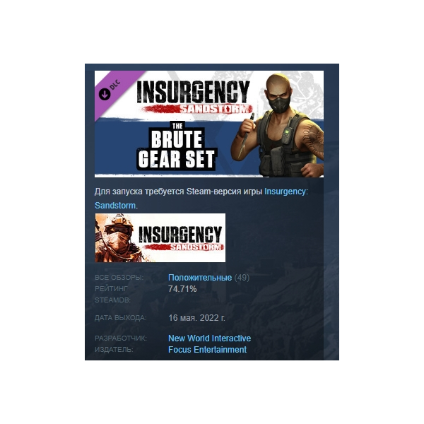 Insurgency: Sandstorm — Brute Gear Set DLC STEAM РОССИЯ