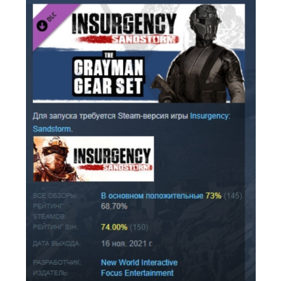 Insurgency: Sandstorm - Gray Man Gear Set DLC STEAM