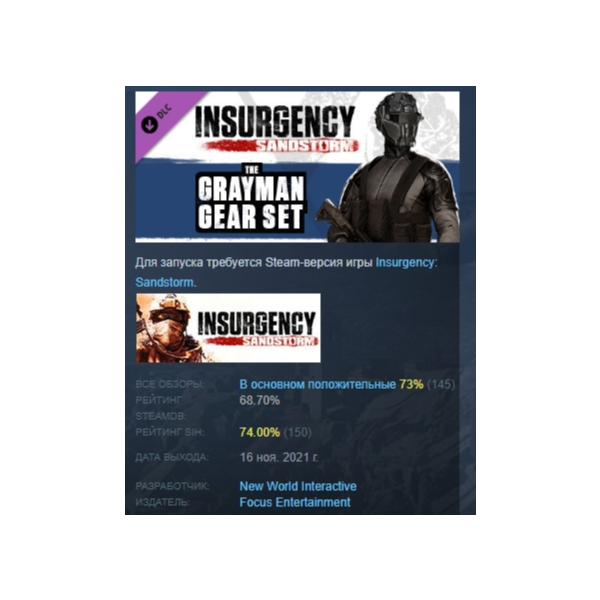 Insurgency: Sandstorm — Gray Man Gear Set DLC STEAM