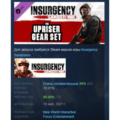 Insurgency: Sandstorm - Upriser Gear Set DLC AUTODELIVERY STEAM РОССИЯ