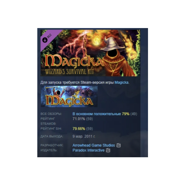 Magicka: Wizards Survival Kit DLC STEAM GIFT РОССИЯ