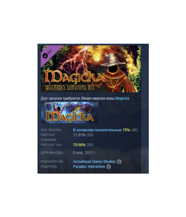 Magicka: Wizards Survival Kit DLC STEAM GIFT РОССИЯ