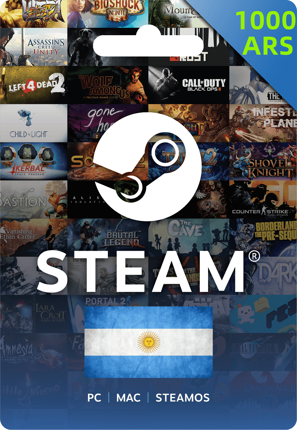 Скриншот 💗Steam Wallet Gift Card 1000ARS - Argentina Account💗