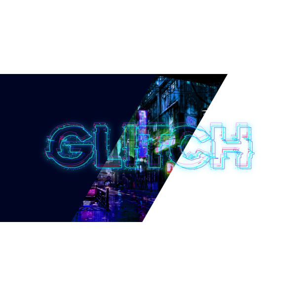 Неоновая glitch надпись для шапки канала или видео