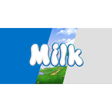 Воздушная надутая надпись в стиле капли сливок молока