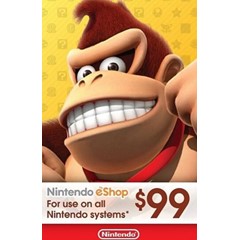 🎁 КАРТА ОПЛАТЫ NINTENDO ESHOP — 99 USD [USA]