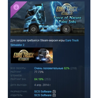 Euro Truck Simulator 2 -Force of Nature Paint Jobs Pack АВТОДОСТАВКА STEAM GLOBAL МГН