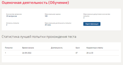 Оценочная деятельность.Тест Синергия 2022г