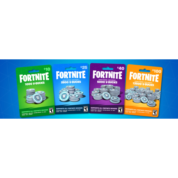 FORTNITE 1000 — 2800 — 5000 — 13500 V-BUCKS EPIC