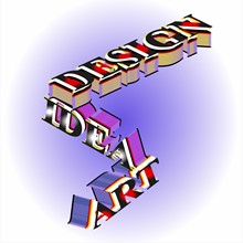 3D текст "DESIGN IDEA ART" в изометрии.