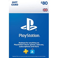 Playstation Network PSN £80 (UK) - без комиссии