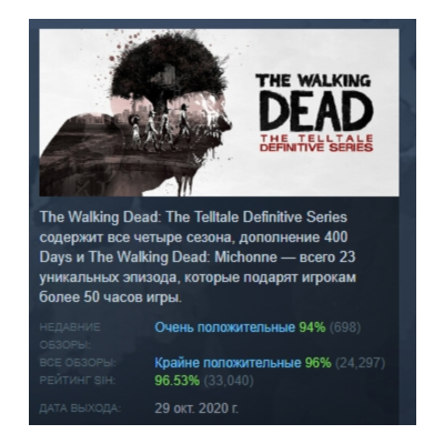 The Walking Dead: The Telltale Definitive Series АВТОДОСТАВКА STEAM GLOBAL МГНОВЕННО