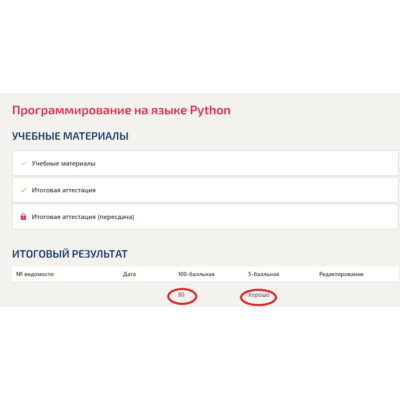Программирование на языке Python.Тест Синергия 2022г