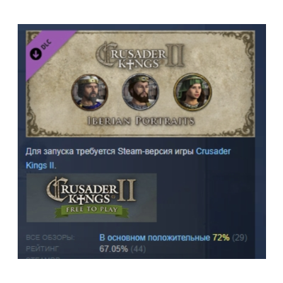 Crusader Kings II: Iberian Portraits DLC АВТОДОСТАВКА STEAM РОССИЯ