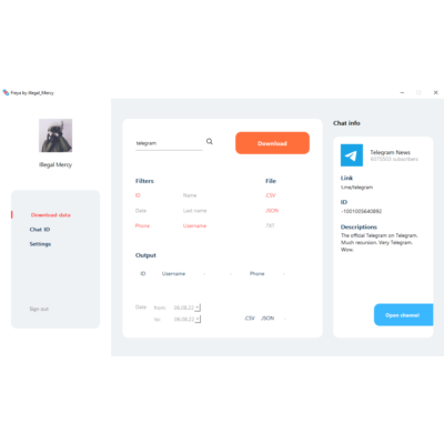 Парсер открытых групп Telegram