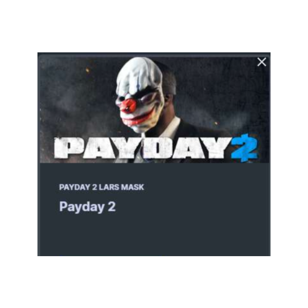 PAYDAY 2 Lars Mask STEAM KEY REGION FREE