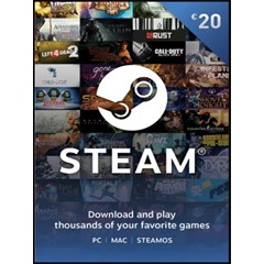 ✅ Подарочная карта Steam Wallet - €20 EUR (регион ЕС)