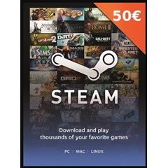 ✅ Подарочная карта Steam Wallet - €50 EUR (регион ЕС)