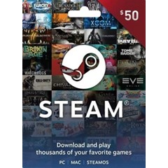 ✅ Подарочная карта кошелька Steam - 50 долларов США