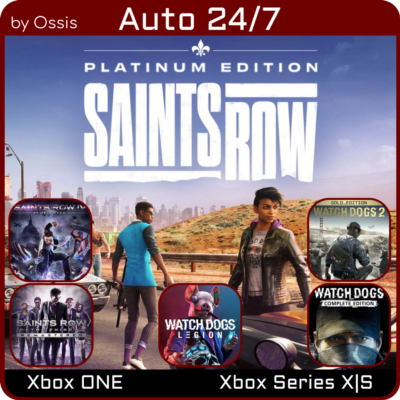 24/7 XBOX Saints Row The Third Remastered, Saints Row Platinum, Watch Dogs2 Gold, Sa
