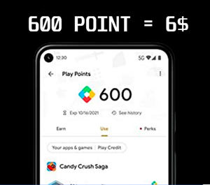 Обложка Key 600 Google Play Points = 6$ balance