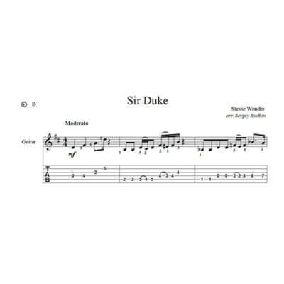 Sir Duke (Стиви Уандер) для гитары